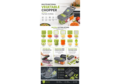 16-in-1 Multi-Functional Vegetable Chopper, Dicer & Slicer with Storage Container
