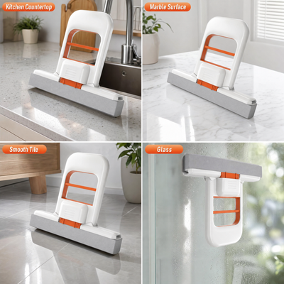 Mini Foldable Mop with Squeeze-Dry Sponge